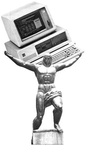 Atlas holding up a computer